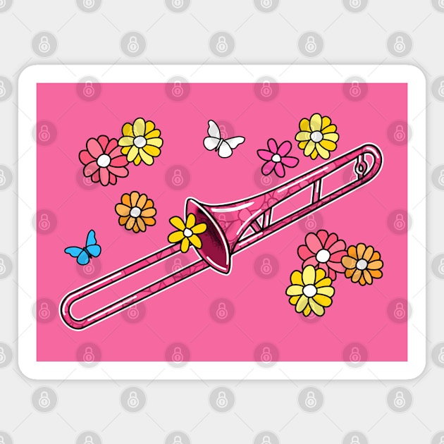 Mothers Day Trombone Mom Female Brass Musician Magnet by doodlerob